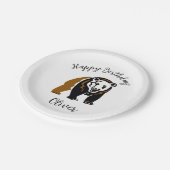 Wildtiere - GRIZZLY Bär - Happy Birthda- Party Pappteller (Schrägansicht)