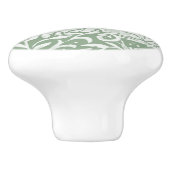 Wildtiere, grün, weißes Waldtiermuster Keramikknauf (Seitenansicht)
