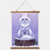 Wildtiere Herbst bis Winter: Eule & Fuchs Wandteppich Mit Holzrahmen (Vorderseite)