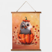 Wildtiere Herbst bis Winter: Eule & Fuchs Wandteppich Mit Holzrahmen (Vorderseite 2)