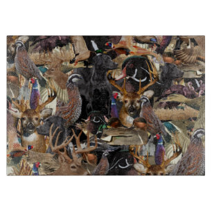 Wildtiere, Hirsche, Enten und Fasanenjagd Schneidebrett