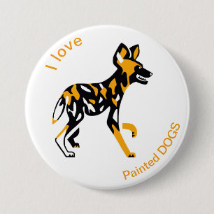 Wildtiere - I Liebe Anstrichene Hunde - Wildtiere  Button