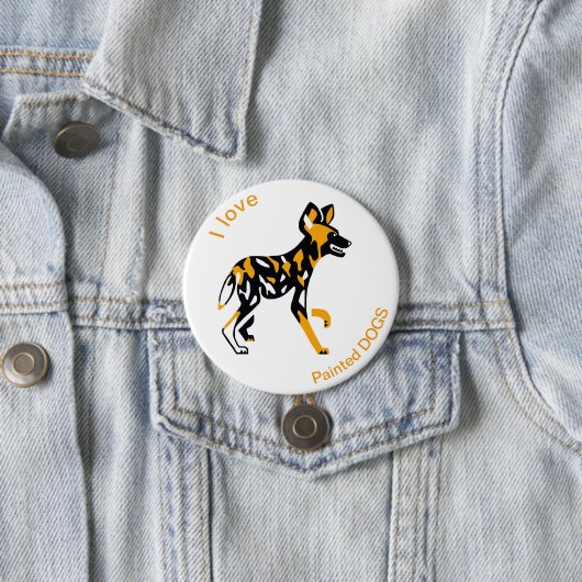 Wildtiere - I Liebe Anstrichene Hunde - Wildtiere  Button (Beispiel)