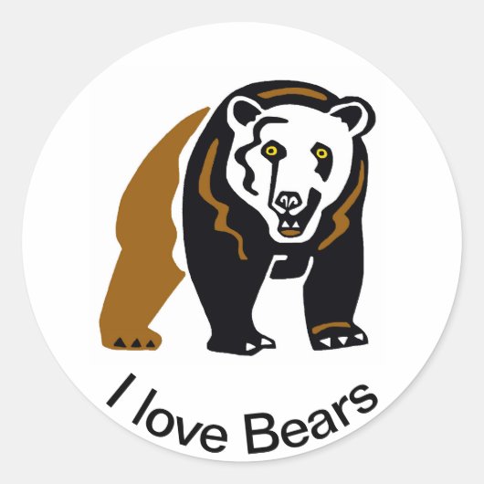 Wildtiere - I Liebe BEARS - Tierliebhaber - Natur Runder Aufkleber (Vorderseite)