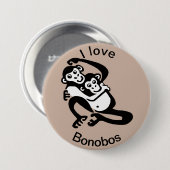 Wildtiere - I Liebe BONOBOS - Schimpansen - Button (Vorne & Hinten)