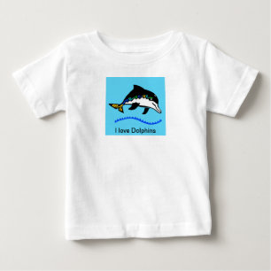 Wildtiere - I Liebe DOLPHINS - Meeresblau - Baby T-shirt
