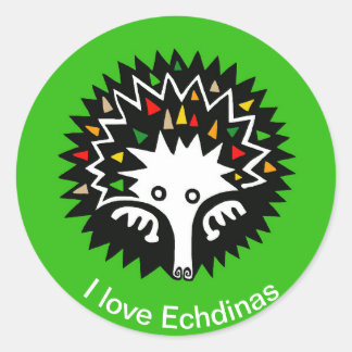 Wildtiere - I Liebe ECHIDNAS - Natur - Australien Runder Aufkleber