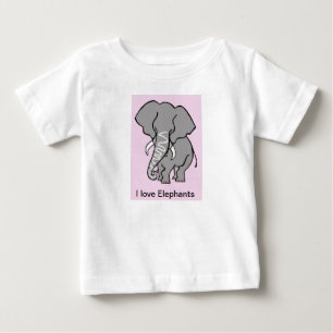 Wildtiere - I Liebe ELEPHANTS - Natur Baby T-shirt