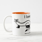Wildtiere - I Liebe FERRETS - Tierfreund - Natur Zweifarbige Tasse (Links)