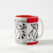 Wildtiere - I Liebe LEMURS - Natur - Madagaskar Zweifarbige Tasse (VorderseiteRechts)