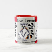 Wildtiere - I Liebe LEMURS - Natur - Madagaskar Zweifarbige Tasse (Mittel)