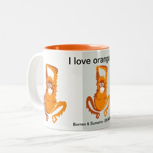 Wildtiere - I Liebe Orangutans - Tierliebhaber - Zweifarbige Tasse (Vorderseite Links)