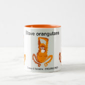 Wildtiere - I Liebe Orangutans - Tierliebhaber - Zweifarbige Tasse (Mittel)