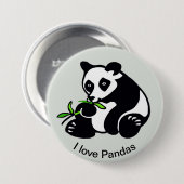 Wildtiere - I Liebe PANDAS - Wildtiere - Grün Button (Vorne & Hinten)