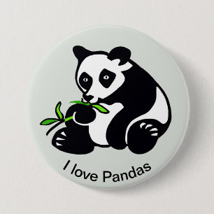 Wildtiere - I Liebe PANDAS - Wildtiere - Grün Button