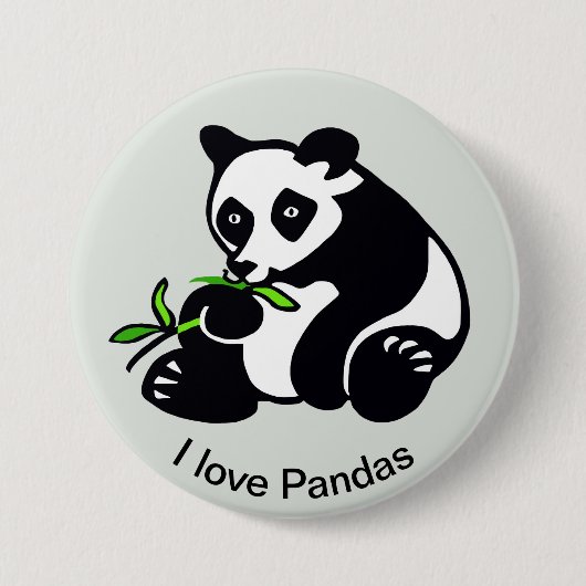 Wildtiere - I Liebe PANDAS - Wildtiere - Grün Button (Vorderseite)