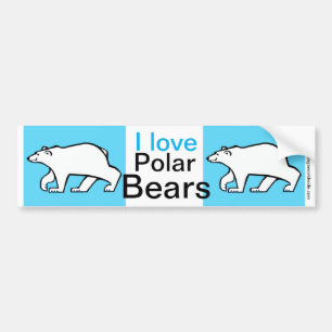 Wildtiere - I Liebe POLAR BEARS - Natur - arktisch Autoaufkleber