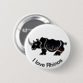 Wildtiere - I Liebe Rhinos-Wildtiere - Afrika Button (Vorne & Hinten)