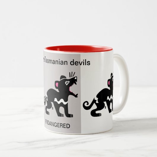 Wildtiere - I Liebe Tasmanische Teufel - Natur - Zweifarbige Tasse (VorderseiteRechts)