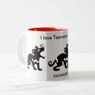 Wildtiere - I Liebe Tasmanische Teufel - Natur - Zweifarbige Tasse