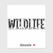 Wildtiere im Freien Typografie des Naturwaldes Aufkleber (Blatt)