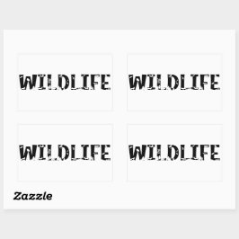 Wildtiere im Freien Typografie des Naturwaldes Rechteckiger Aufkleber