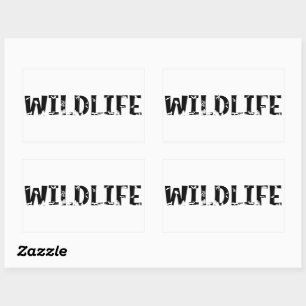 Wildtiere im Freien Typografie des Naturwaldes Rechteckiger Aufkleber