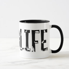 Wildtiere im Freien Typografie des Naturwaldes Tasse