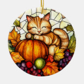 Wildtiere im Herbst Keramik Ornament (Vorne)