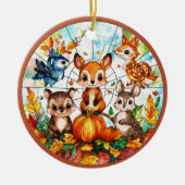 Wildtiere im Herbst Keramik Ornament (Vorne)