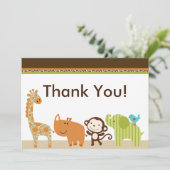 Wildtiere Jungle Danke Karte (Stehend Vorderseite)