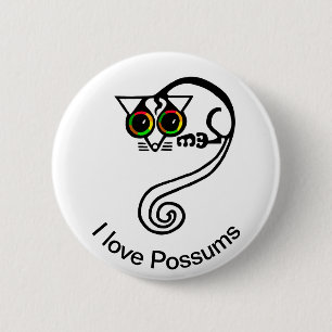 Wildtiere - Liebe POSSUMS - Australische wild lebe Button