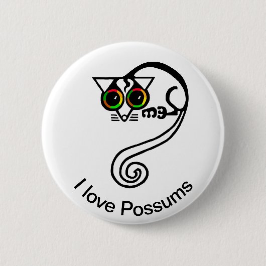 Wildtiere - Liebe POSSUMS - Australische wild lebe Button (Vorderseite)