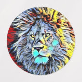 Wildtiere mit Farbkick Etiketten (Design 1)