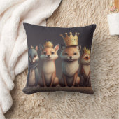 Wildtiere mit Kronen Kissen (Decke)