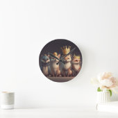 Wildtiere mit Kronen Runde Wanduhr (Zuhause)