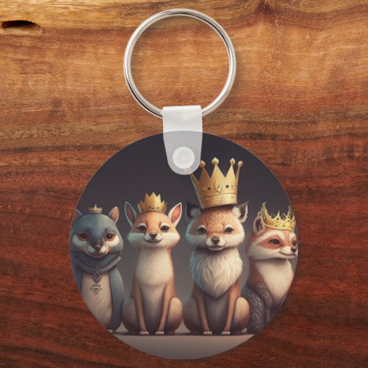 Wildtiere mit Kronen Schlüsselanhänger (Rückseite)
