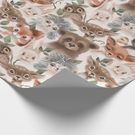 Wildtiere Muster Fox Deh Igel Geschenkpapier (Ecke)