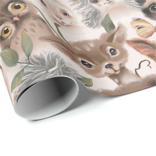 Wildtiere Muster Fox Deh Igel Geschenkpapier (Rolleneckpunkt)