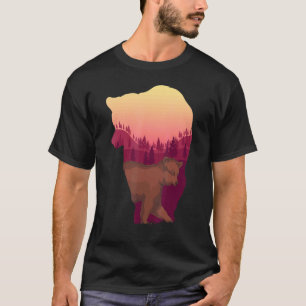 Wildtiere Naturwald Bäume Brauner Bär T-Shirt