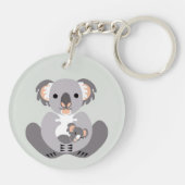 Wildtiere - Niedliches Koala - Natur - gefährdete  Schlüsselanhänger (Rückseite)