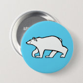Wildtiere - Polar BEAR - Wildtiere - Eisblau Button (Vorne & Hinten)