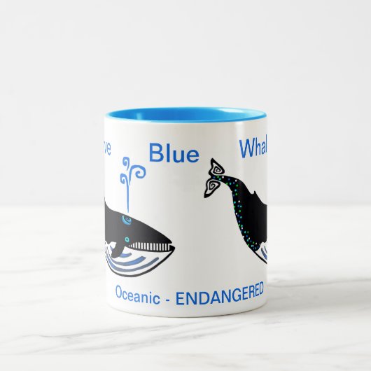 Wildtiere - Rettend Blaue WALES - Wildtiere - Zweifarbige Tasse (Mittel)