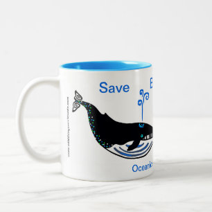 Wildtiere - Rettend Blaue WALES - Wildtiere - Zweifarbige Tasse