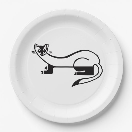 Wildtiere - Schwarzfüßer FERRET - Tier- Party Pappteller (Vorderseite)