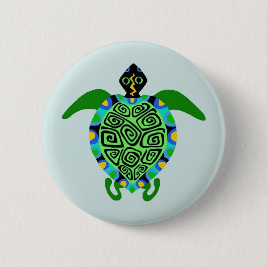 Wildtiere - Sea TURTLE - Wildtiere - Aqua Button (Vorderseite)