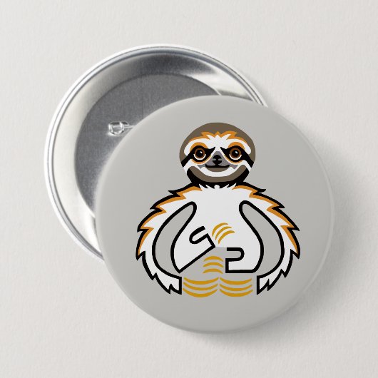 Wildtiere - SLOTH - Erhaltung - Natur Button (Vorne & Hinten)
