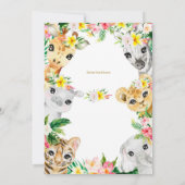 Wildtiere und fünf Party zum Geburtstag Einladung (Rückseite)