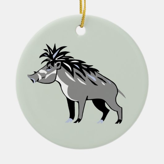 Wildtiere - Warmes PIG - gefährdetes Tier - Wartho Keramik Ornament (Vorne)