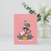 Wildtiere Weihnachtsbaum Feiertagspostkarte (Stehend Vorderseite)